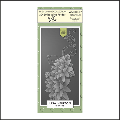 Lisa Horton Crafts Water Lily Flourish DL 3D Embossing Folder with Die