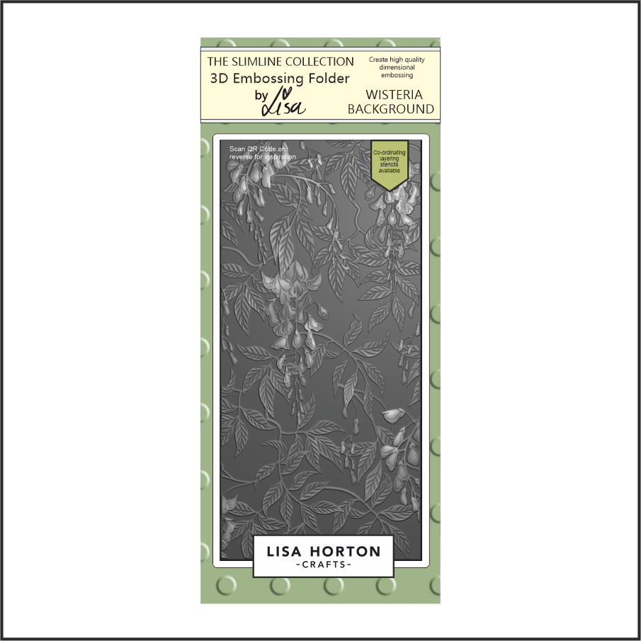 Lisa Horton Crafts Wisteria Background DL 3D Embossing Folder