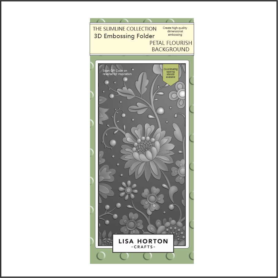 Lisa Horton Crafts Petal Flourish Background DL 3D Embossing Folder