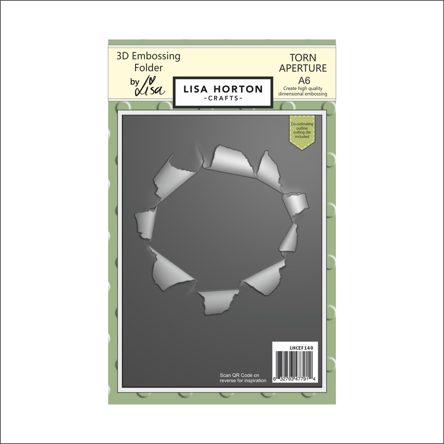 Lisa Horton Crafts Torn Aperture A6 3D Embossing Folder with Die