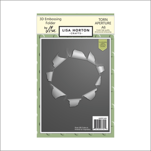 Lisa Horton Crafts Torn Aperture A6 3D Embossing Folder with Die