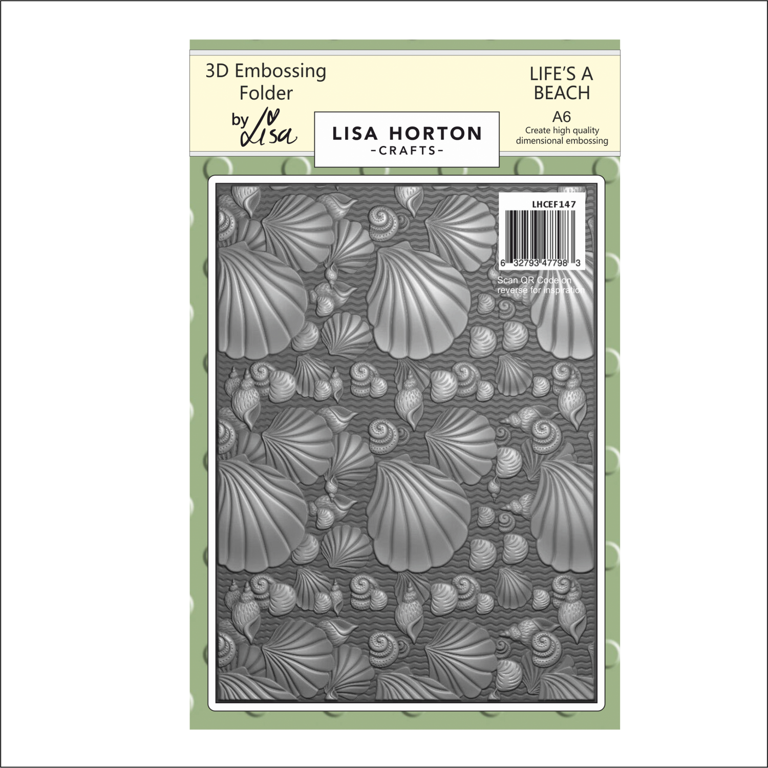 Lisa Horton Crafts Life's A Beach A6 3D Embossing Folder