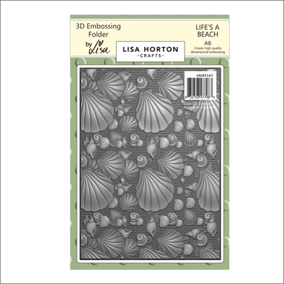 Lisa Horton Crafts Life's A Beach A6 3D Embossing Folder