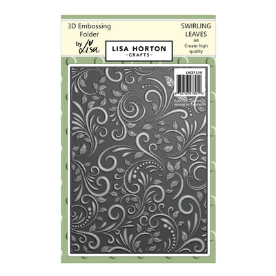 Lisa Horton Crafts Swirling Leaves A6 3D Embossing Folder