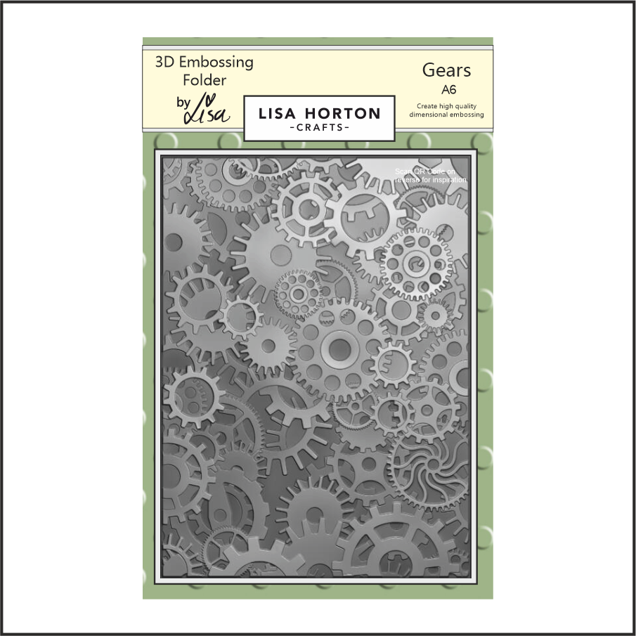 Lisa Horton Crafts Gears A6 3D Embossing Folder