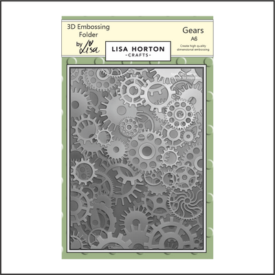 Lisa Horton Crafts Gears A6 3D Embossing Folder