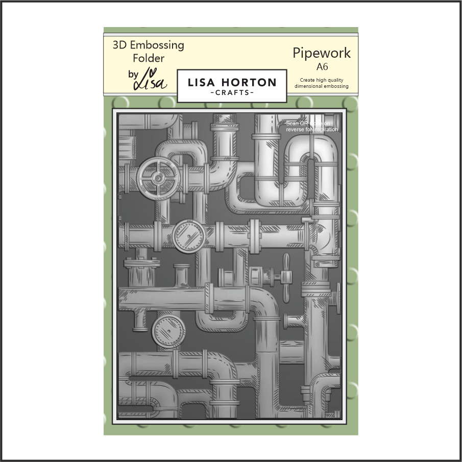 Lisa Horton Crafts Pipework A6 3D Embossing Folder