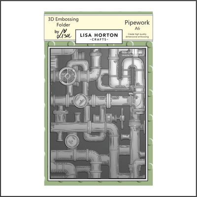 Lisa Horton Crafts Pipework A6 3D Embossing Folder