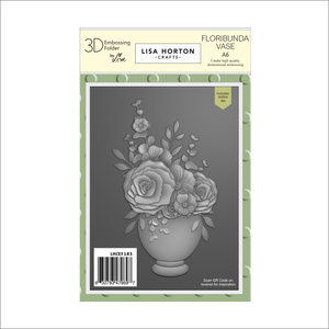 Lisa Horton Crafts Floribunda Vase A6 3D Embossing Folder with Die