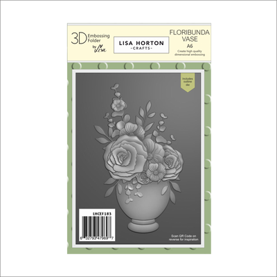 Lisa Horton Crafts Floribunda Vase A6 3D Embossing Folder with Die