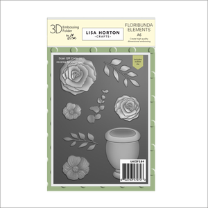 Lisa Horton Crafts Floribunda Elements A6 3D Embossing Folder with Die