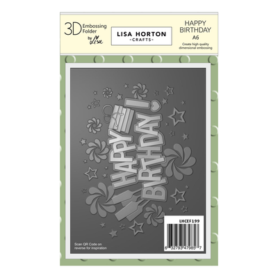 Lisa Horton Crafts Happy Birthday A6 3D Embossing Folder