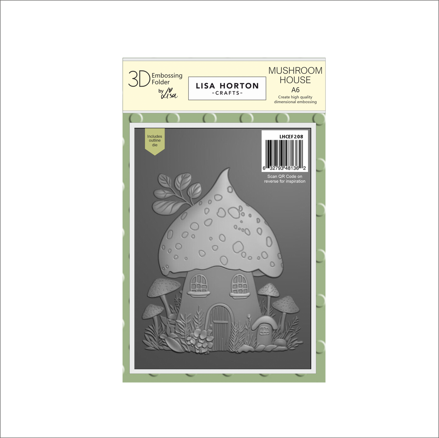 Lisa Horton Crafts Mushroom House A6 3D Embossing Folder with Die