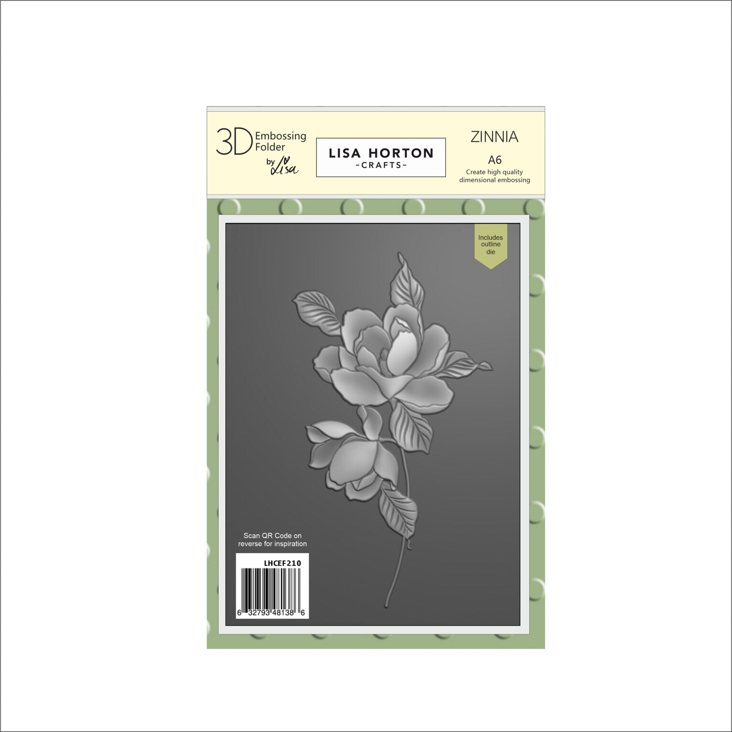 Lisa Horton Crafts Zinnia A6 Embossing Folder with Die