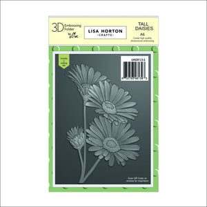 Lisa Horton Crafts Tall Daisies A6 3D Embossing Folder with Die