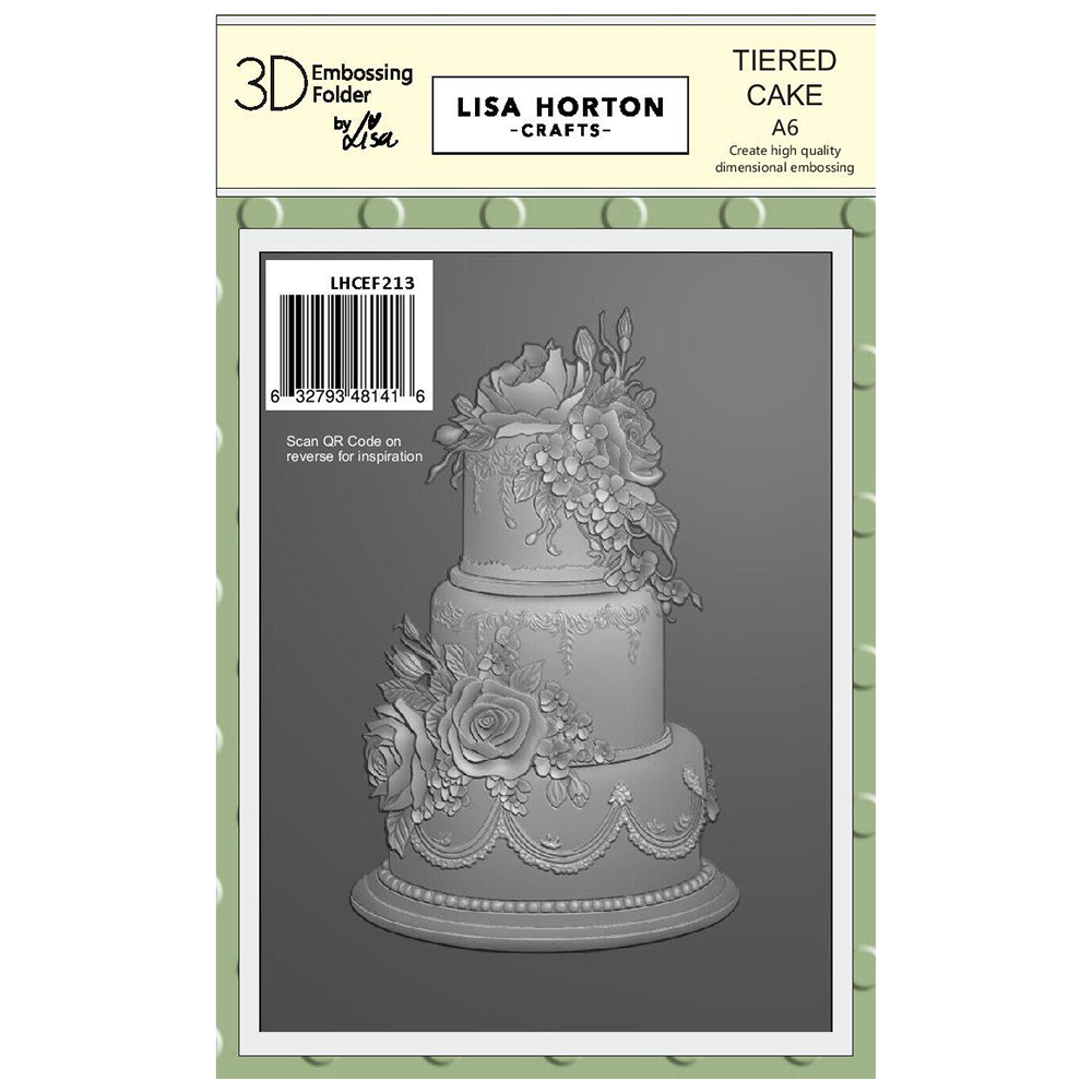 Lisa Horton Crafts Tiered Cake A6 3D Embossing Folder with Die