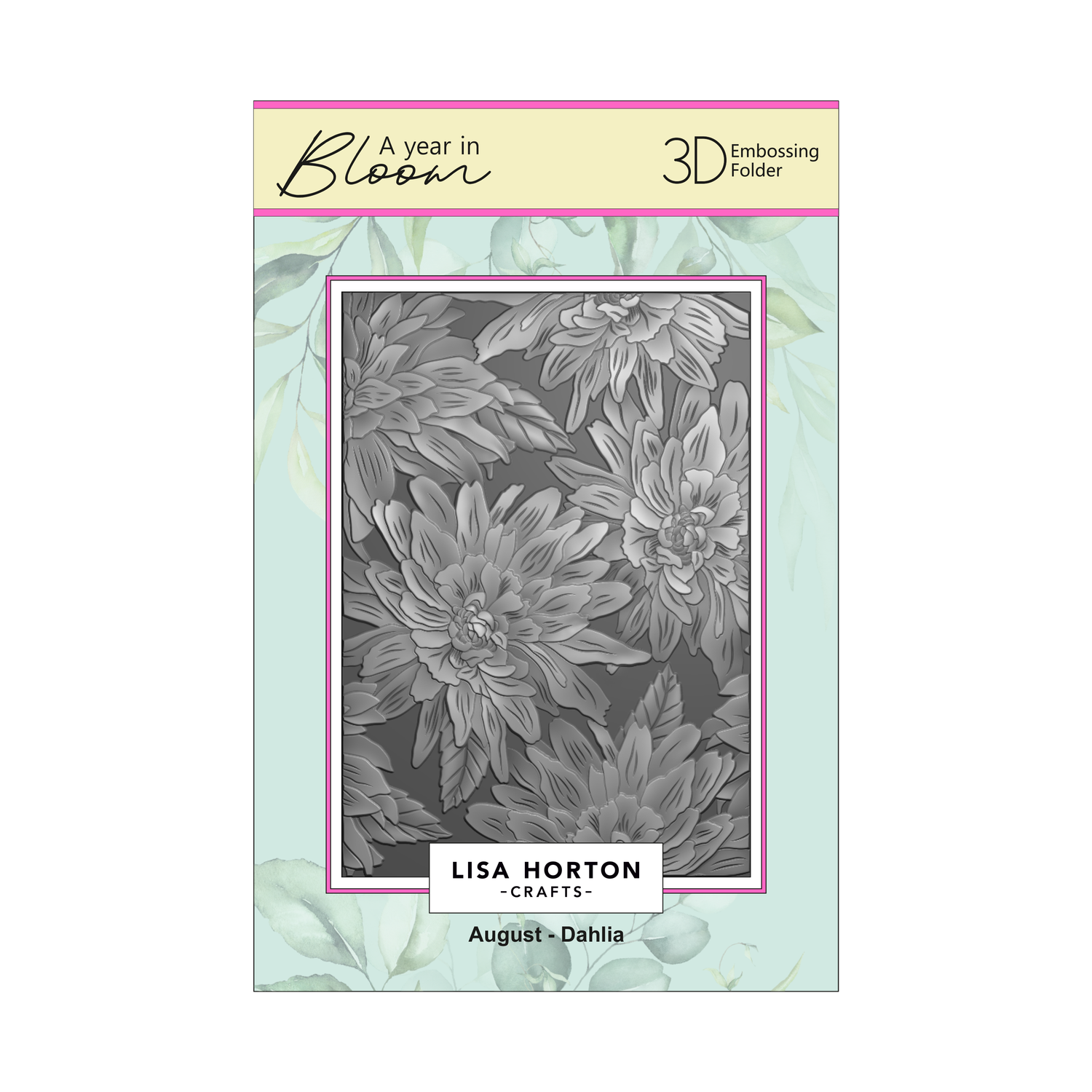 Lisa Horton Crafts 'A Year In Bloom' - Set of 12 5” x 7” 3D Embossing Folders