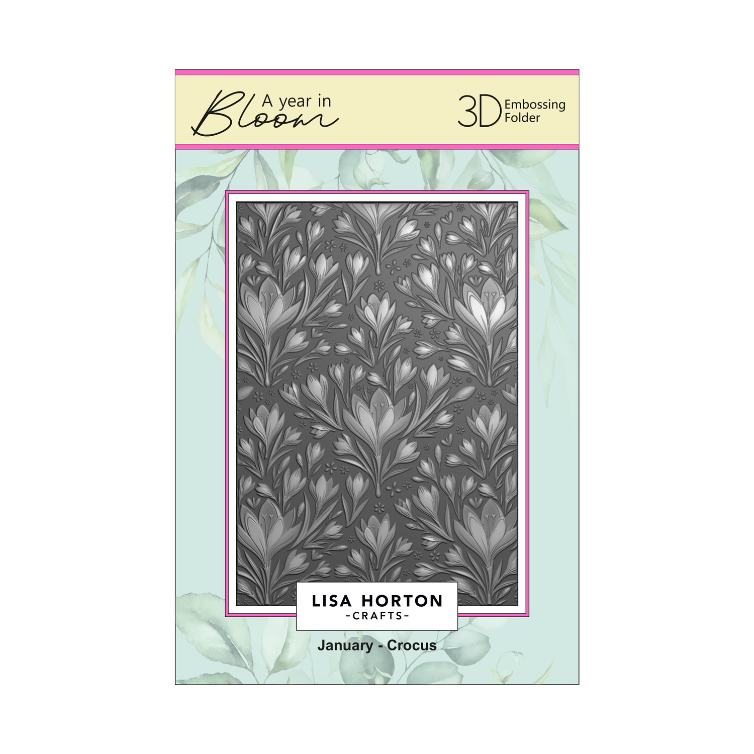 Lisa Horton Crafts 'A Year In Bloom' - Set of 12 5” x 7” 3D Embossing Folders