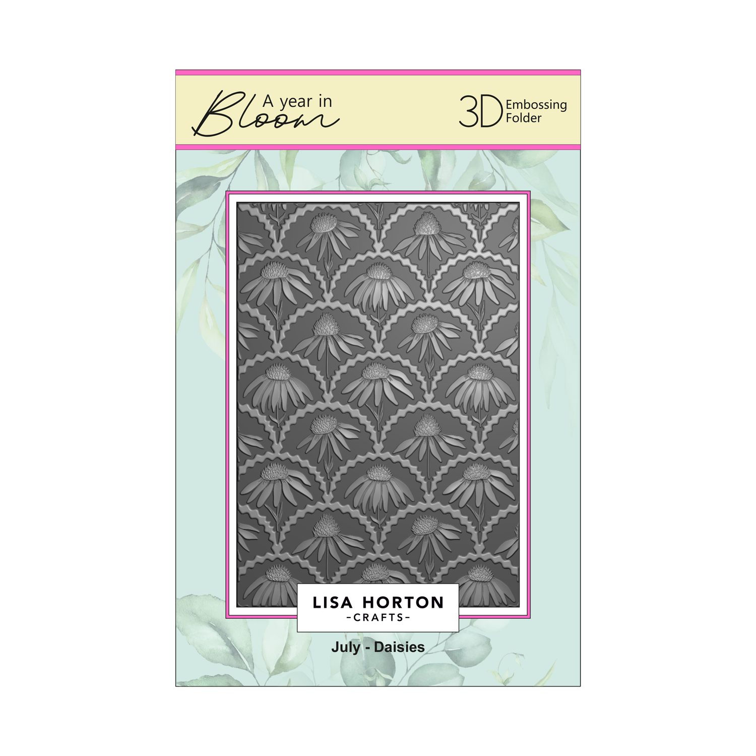 Lisa Horton Crafts 'A Year In Bloom' - Set of 12 5” x 7” 3D Embossing Folders