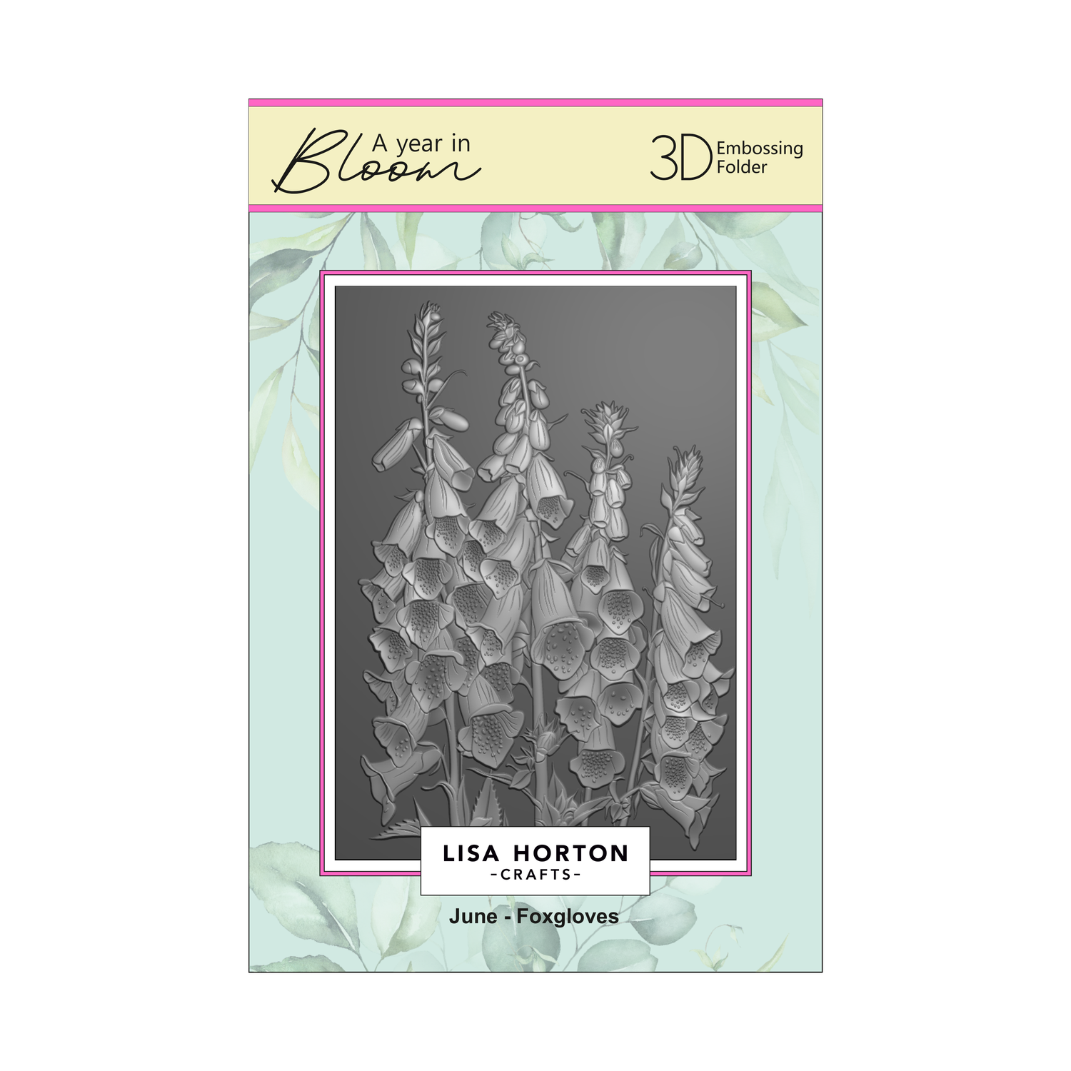 Lisa Horton Crafts 'A Year In Bloom' - Set of 12 5” x 7” 3D Embossing Folders