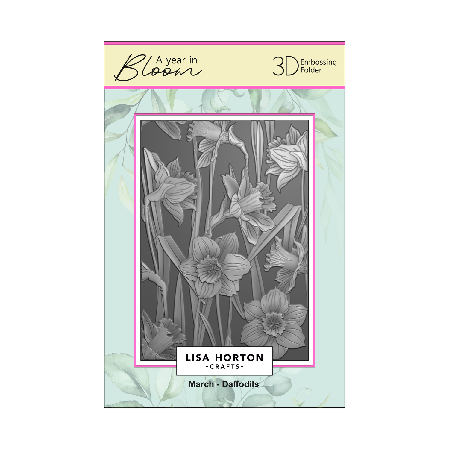 Lisa Horton Crafts 'A Year In Bloom' - Set of 12 5” x 7” 3D Embossing Folders