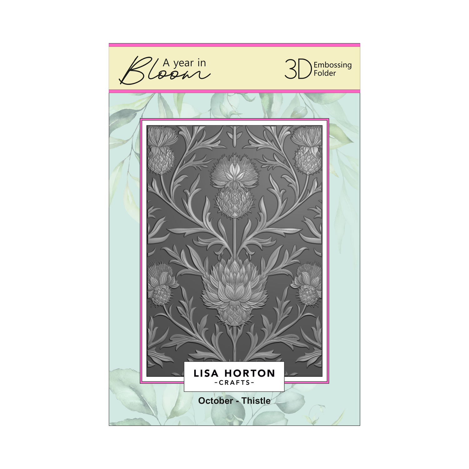 Lisa Horton Crafts 'A Year In Bloom' - Set of 12 5” x 7” 3D Embossing Folders