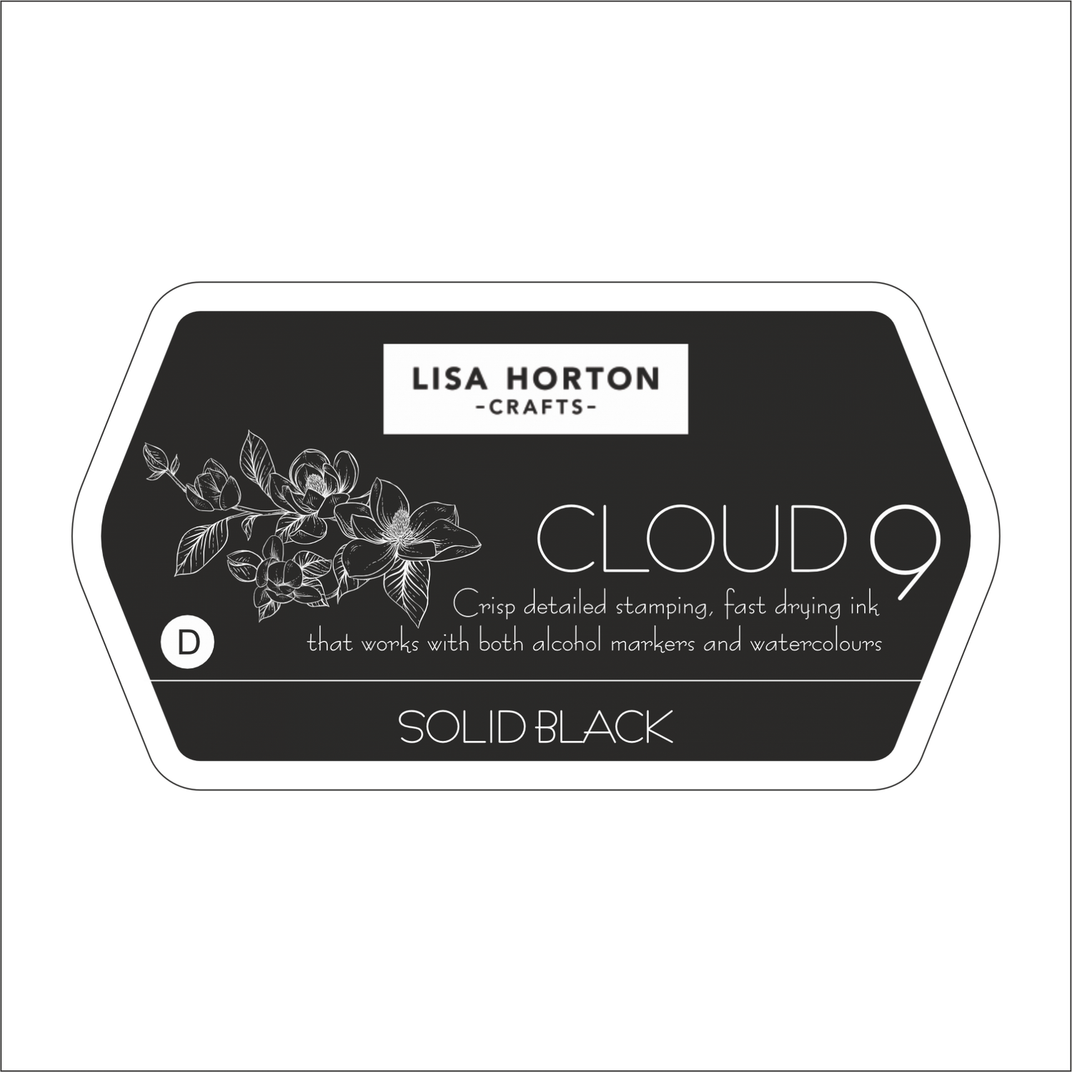 Lisa Horton Crafts Solid Black Dye Based Ink Pad - Water Resistant