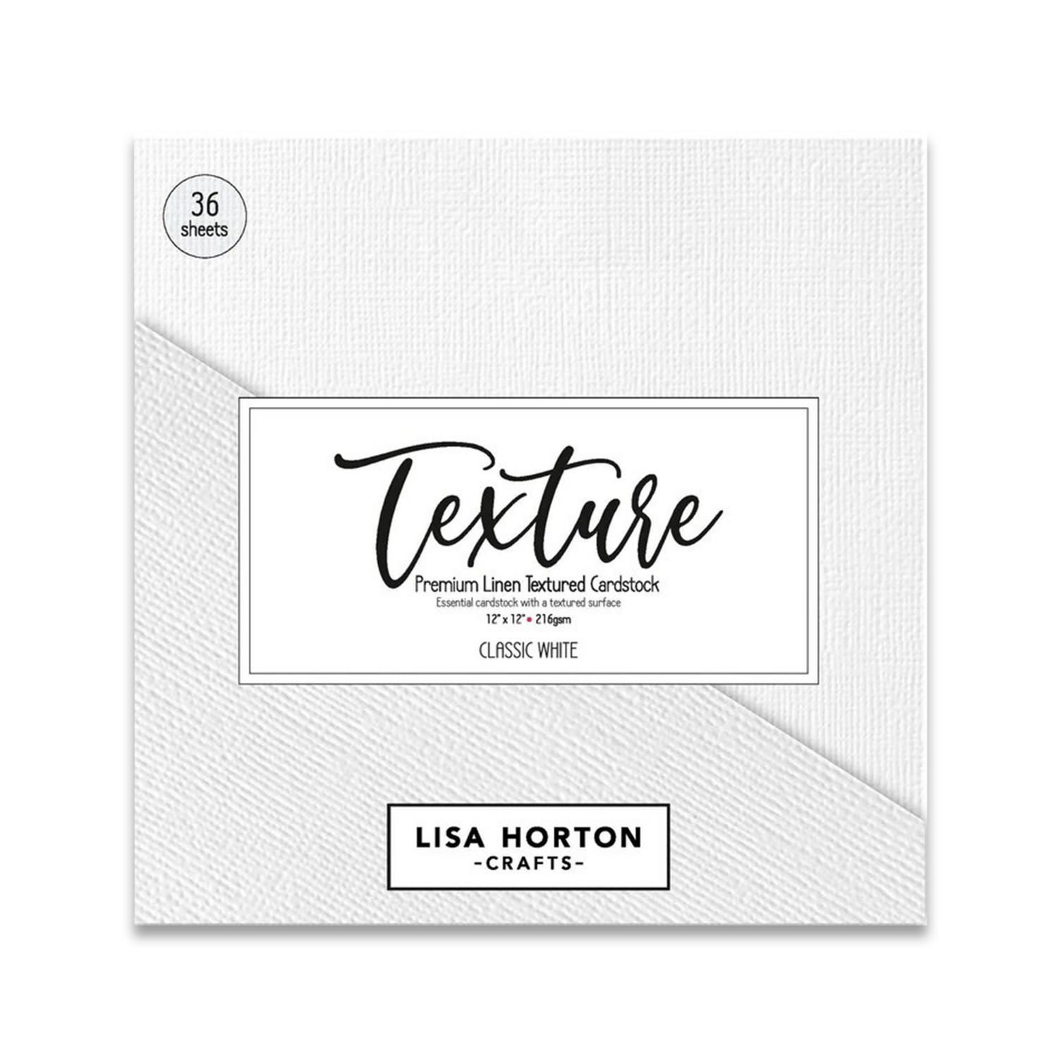 Lisa Horton Crafts White Premium Linen Textured 12 x 12 Cardstock