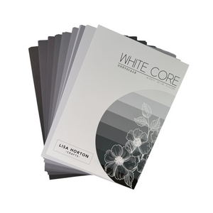 Lisa Horton Crafts Pack of 48 Sheets of White Core Greyscale Cardstock - 250GSM