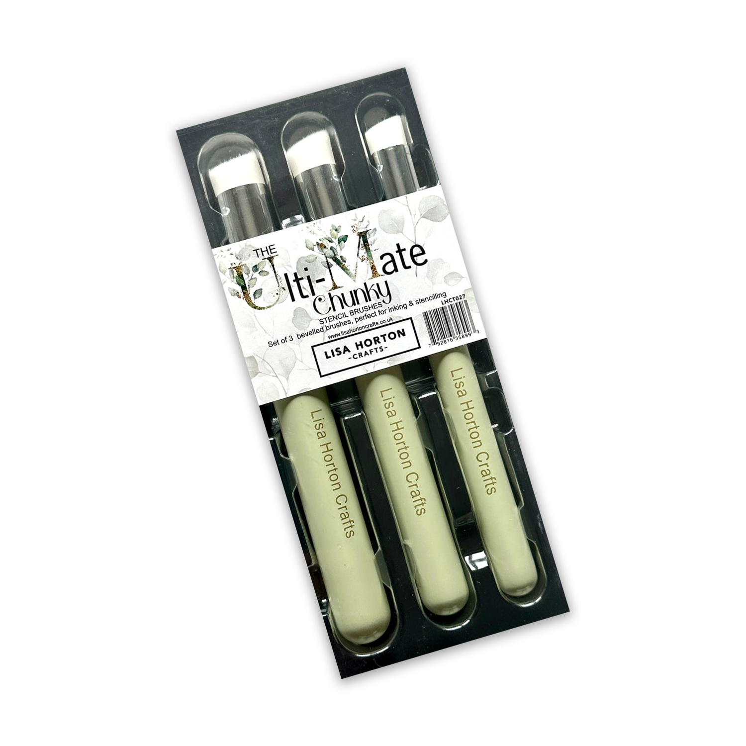 Lisa Horton Crafts Set of 3 Limited Edition Chunky Stencil Brushes