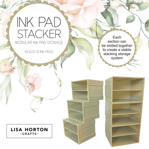 Lisa Horton Crafts Ink Pad Stacker Modular Storage & Stickers (Holds 12 Ink Pads)