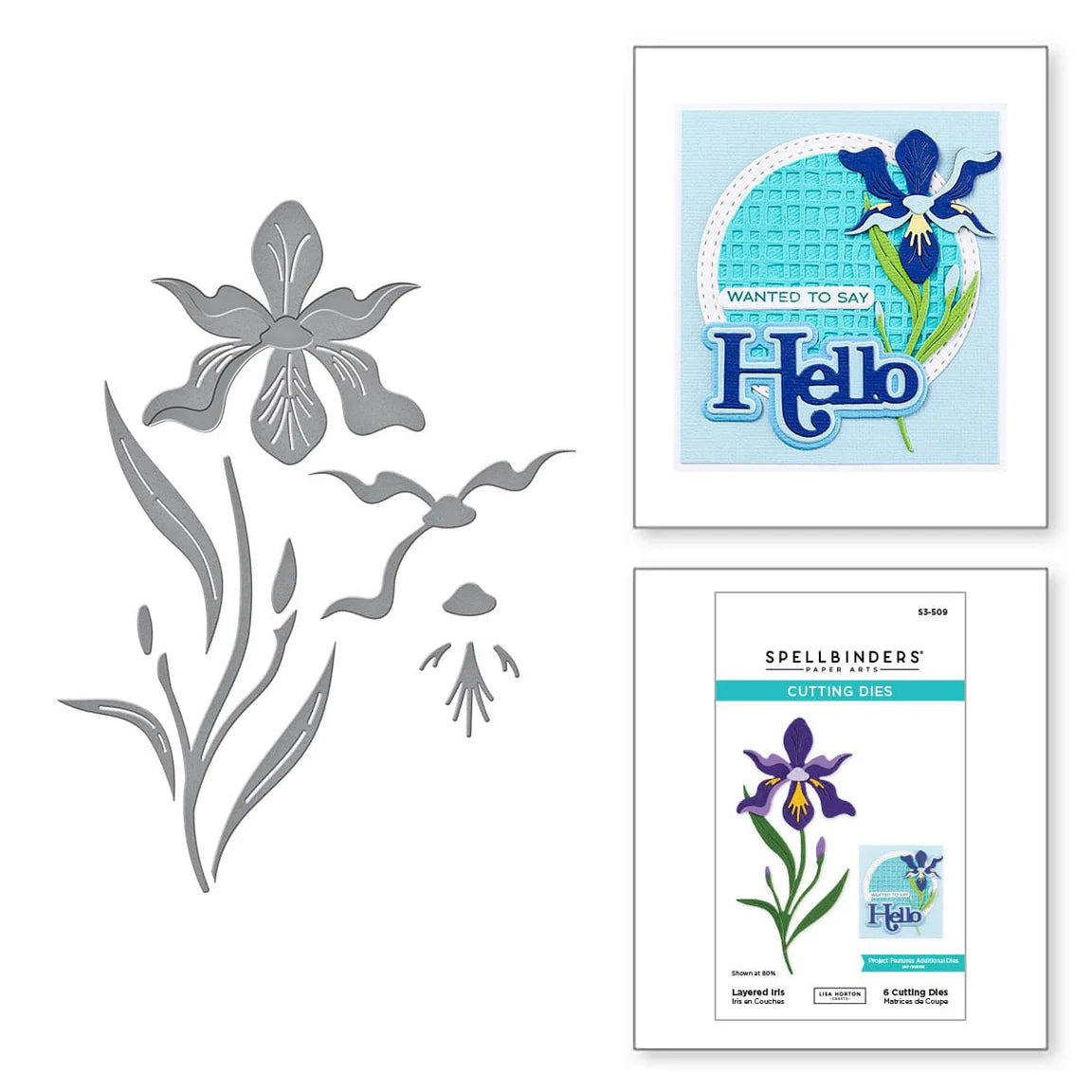 Spellbinders x Lisa Horton Crafts Spotlight Frames and Florals - Layered Iris Die Set