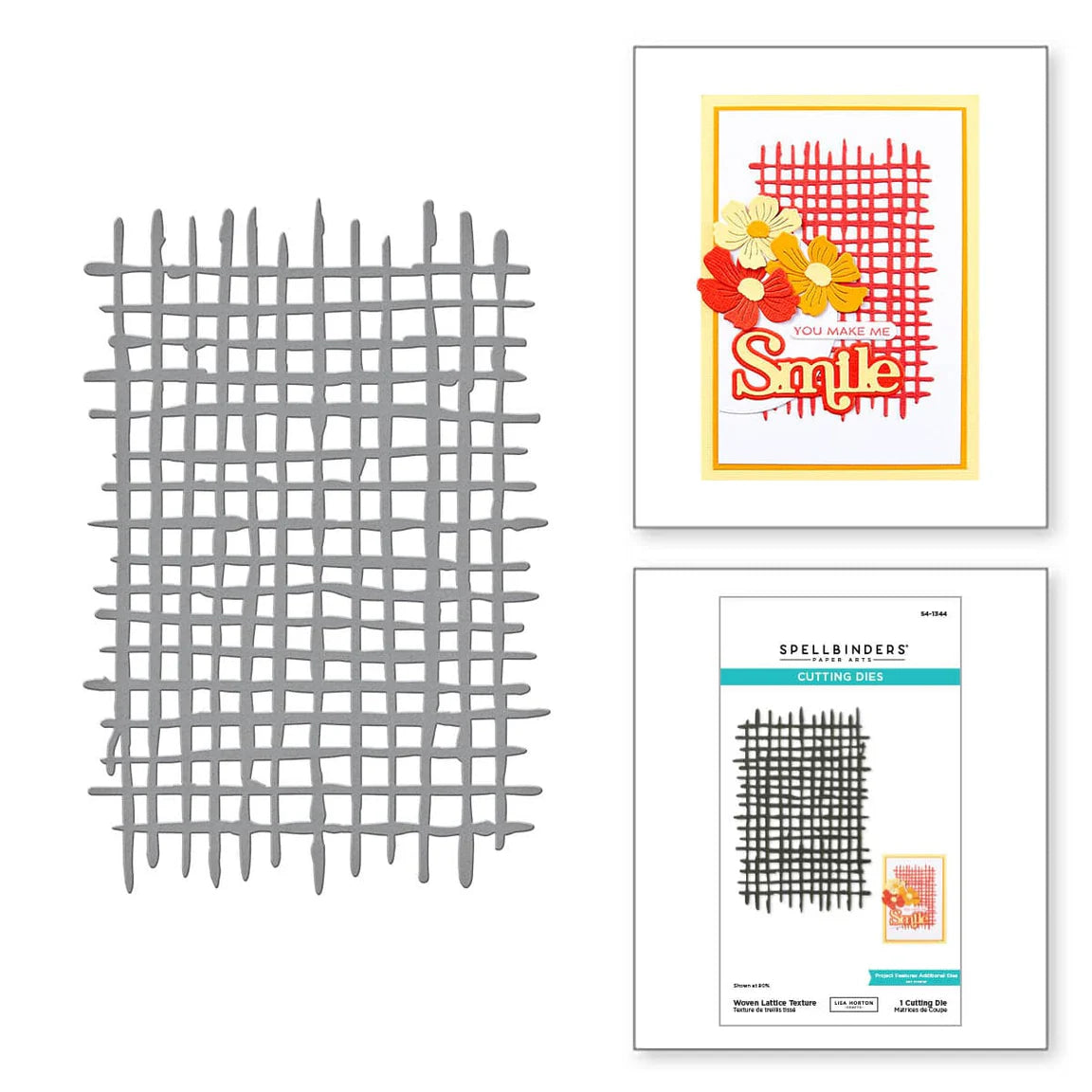 Spellbinders x Lisa Horton Crafts Spotlight Frames and Florals - Woven Lattice Texture Die Set