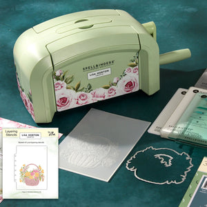 Lisa Horton Crafts Platinum SIX Die Cutting and Embossing Machine with Layering Stencil Bundle