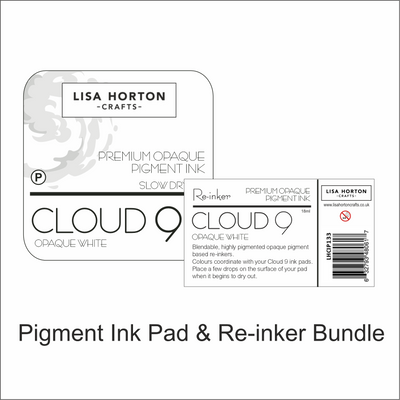 Lisa Horton Crafts Cloud 9 Slow Drying Pigment Ink Pad and Reinker - Opaque White