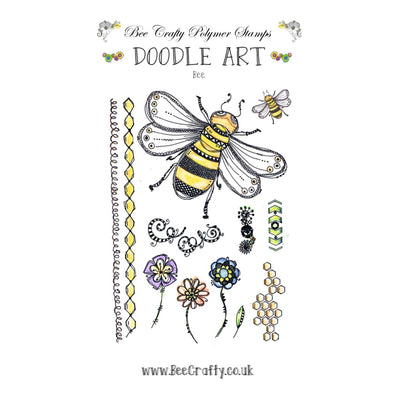 Bee Crafty Doodle Art - Bee #1 A6 Stamp Set