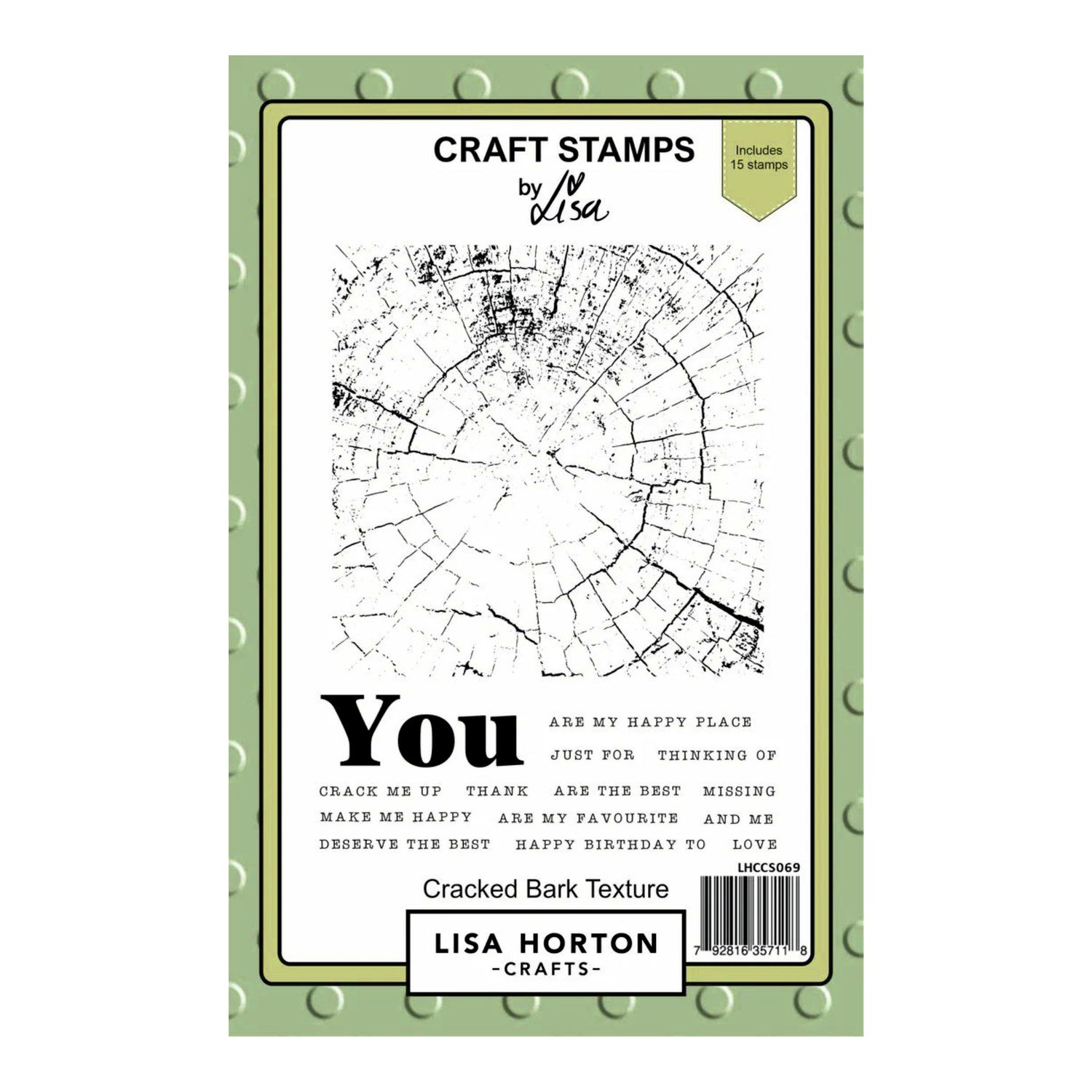 Lisa Horton Crafts Cracked Bark Texture A5 Stamp Set