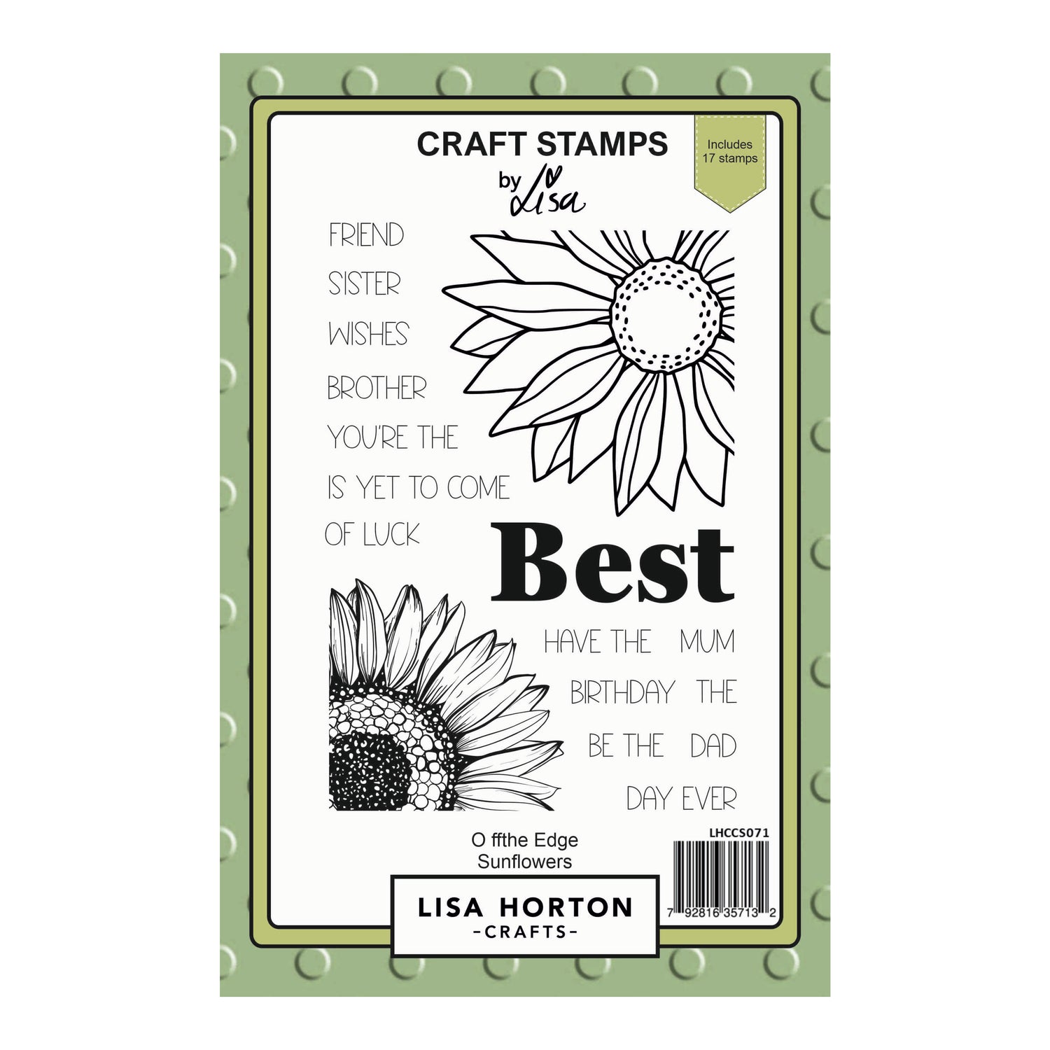 Lisa Horton Crafts Off the Edge Sunflowers A5 Stamp Set