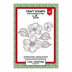 Lisa Horton Crafts Christmas Rose Stamp and Coordinating Die Set