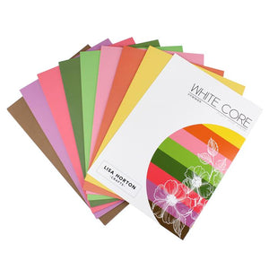 Lisa Horton Crafts Pack of 48 Sheets of White Core Summer Cardstock - 250GSM